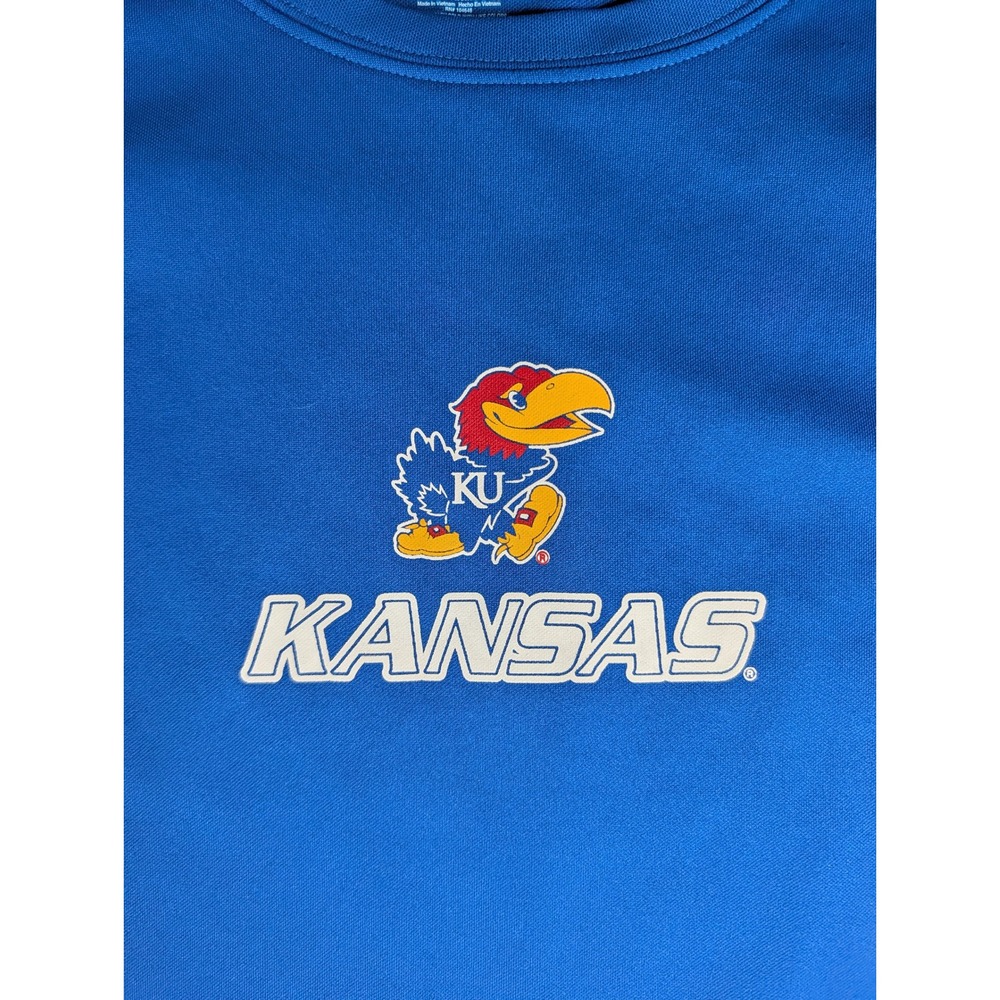 NCAA Kansas Jayhawks Blue Performance T-Shirt KA Inc KU Jayhawk Logo Tee - Picture 6 of 9
